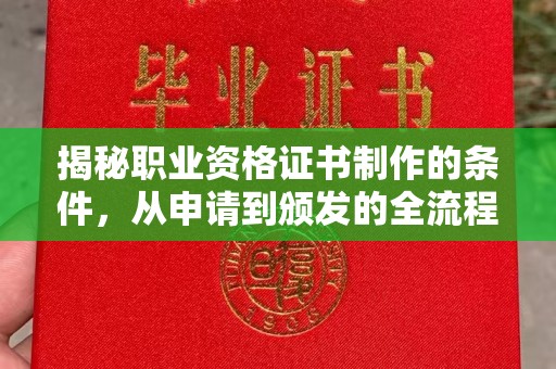 虞城揭秘职业资格证书制作的条件，从申请到颁发的全流程解析
