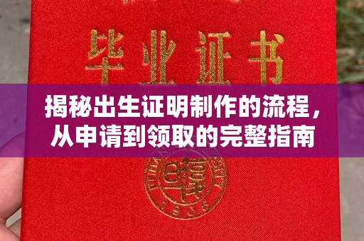 虞城揭秘出生证明制作的流程，从申请到领取的完整指南